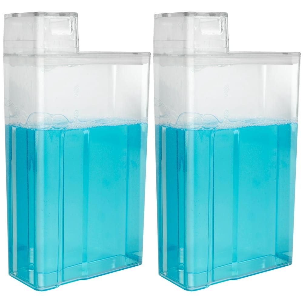 MesaSe 2Pcs Laundry Detergent Dispenser 1.2L Large Capacity Laundry Soap Containers Transparent Reusable Multipurpose Fabric Softener Dispenser
