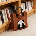 thumbnail image 6 of Women Canvas Tote Bag, Cute Panda Handbags, Casual Shoulder Work Bag for Shopping Travel Work (1PC, Brown), 6 of 9