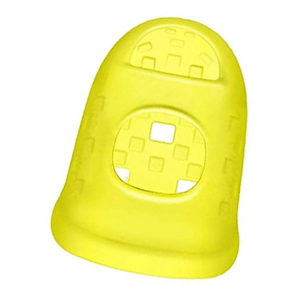 sweethay Silicona Guitarra Fingertip Protectores de dedos Resistente al desgaste Ukulele Fingerstall Ahuecado Transparente Instrumentos musicales Amarillo Type3 NO3