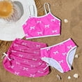 thumbnail image 2 of Huowey Baby Toddler 3 Piece Swimsuit Cute Bows Tankini Set Spaghetti Strap Scoop Neck Swimwear With Mesh Cover Up Skirts Ruched Tie Side Sun Protection Beach Pool Vacation Beachwear,Pink,7-8 Years, 2 of 3