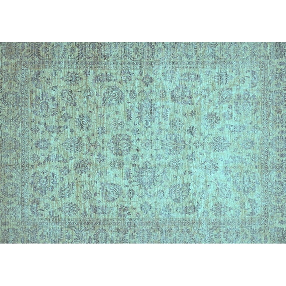 Ahgly Company Indoor Rectangle Abstract Light Blue Modern Area Rugs, 8' x 10'