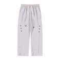 thumbnail image 4 of Vedolay Men's Pants Casual Linen Pants Slim Fit Yoga Pants Grey,XL, 4 of 5