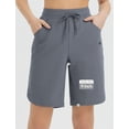 thumbnail image 2 of baleaf Bermuda Shorts for Women Knee Length 9'' Long Zipper Pockets High Waisted Quick Dry Lightweight Dark Gray 2XL, 2 of 7