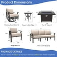 thumbnail image 7 of Kullavik Aluminum Patio Furniture Set with Propane Fire Pit Table 10-seat Metal Outdoor Furniture w/Fire Pit Patio Sectional w/5.1" Cushions for Patio, Backyard, Poolside-Sand, 7 of 7