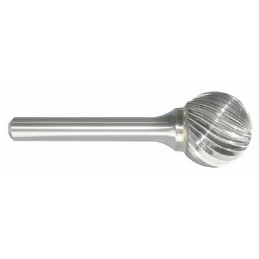 SD-52 Spherical Ball Shape, 5/32" Diameter Carbide Burr, Single Cut. 1/8" Shank, 5/32" Length Of Cut, 1.687" Overall Length.