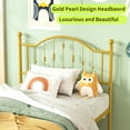thumbnail image 5 of Yoneston Twin Bed Frame Kids Heavy Duty Support Metal Platform Bed Frame with Headboard, Gold, 5 of 9