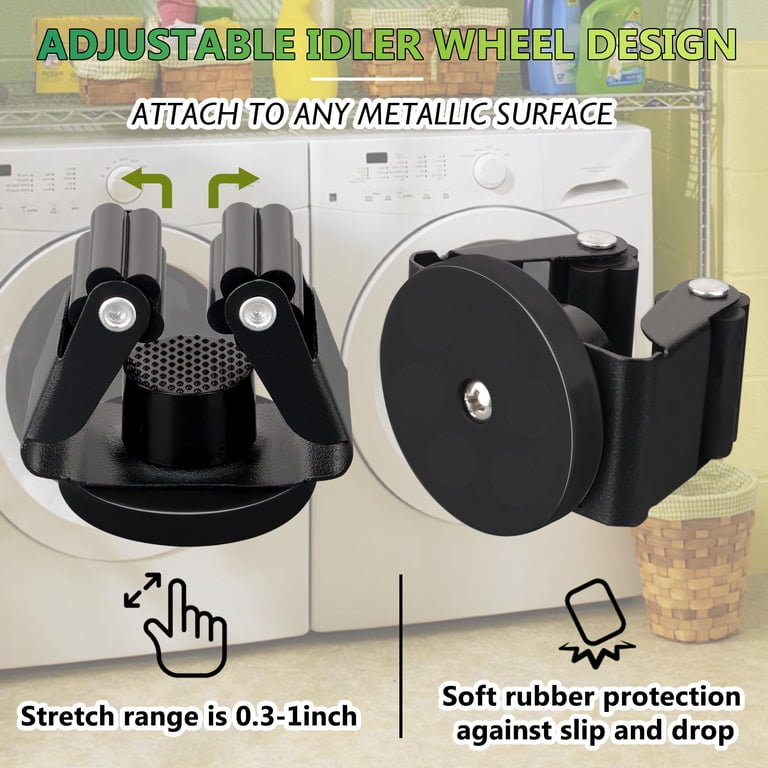ULIBERMAGNET Magnetic Mop Broom Holder – 4 Pack Heavy Duty Wall Mount Clips With Non-Slip Rubber Base, No Drilling Required