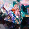 thumbnail image 2 of Fugacity Dnd Juego de dados Núcleo líquido Hecho a mano Borde afilado 7 piezas de dados de resina: mazmorras y dragones Juego de dados poliédricos Juego de dados D&D con estuche de dados de regalo par, 2 of 5