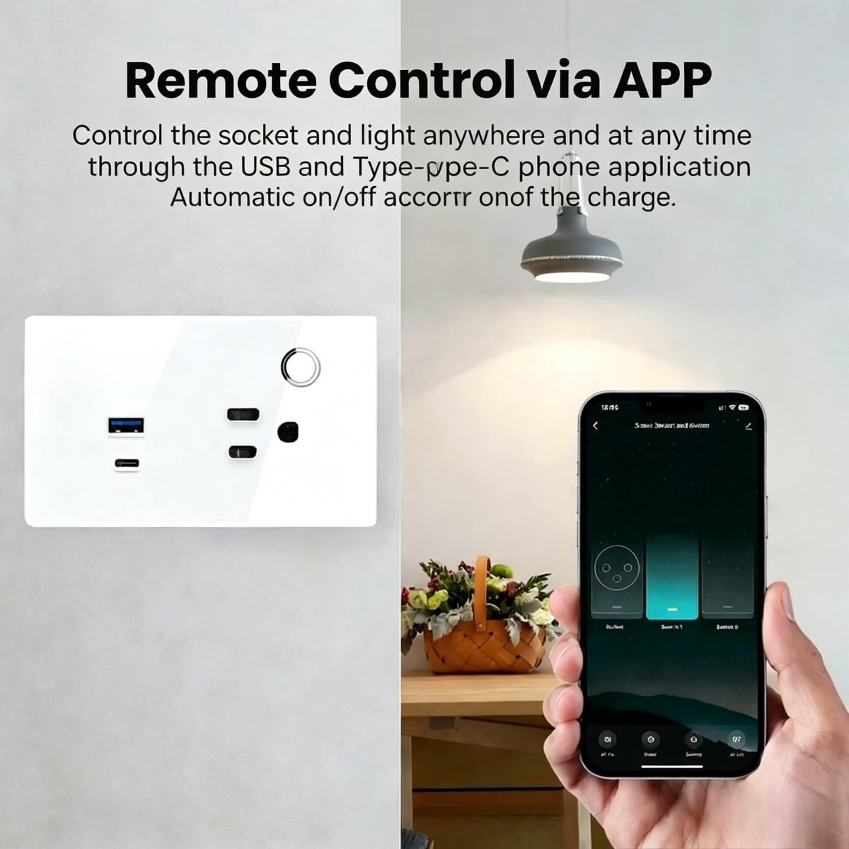 Melery US Smart Outlet - WIFI Tuya 15A 30W USB TYPE-C, Touch Control Wireless Remote Works with Smart Home Assistants