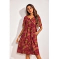 thumbnail image 6 of Ekouaer 2 Pack House Dresses for Women with Pockets Short Sleeve Moo Moos Floral Print Mumu Dresses, 6 of 7