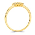 thumbnail image 2 of Wellingsale Ladies Solid 14k Yellow Gold Polished CZ Cubic Zirconia Heart Right Hand Fashion Ring - Size 5.5, 2 of 5