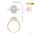 thumbnail image 4 of ANGARA Natural Oval 1.5 ct Aquamarine Ring with Floral Diamond Halo in 14K Rose Gold for Women (Size-9x7mm) | March Birthstone, Birthday, Anniversary, Jewelry Gift for Women | Natural Aquamarine Ring, 4 of 9