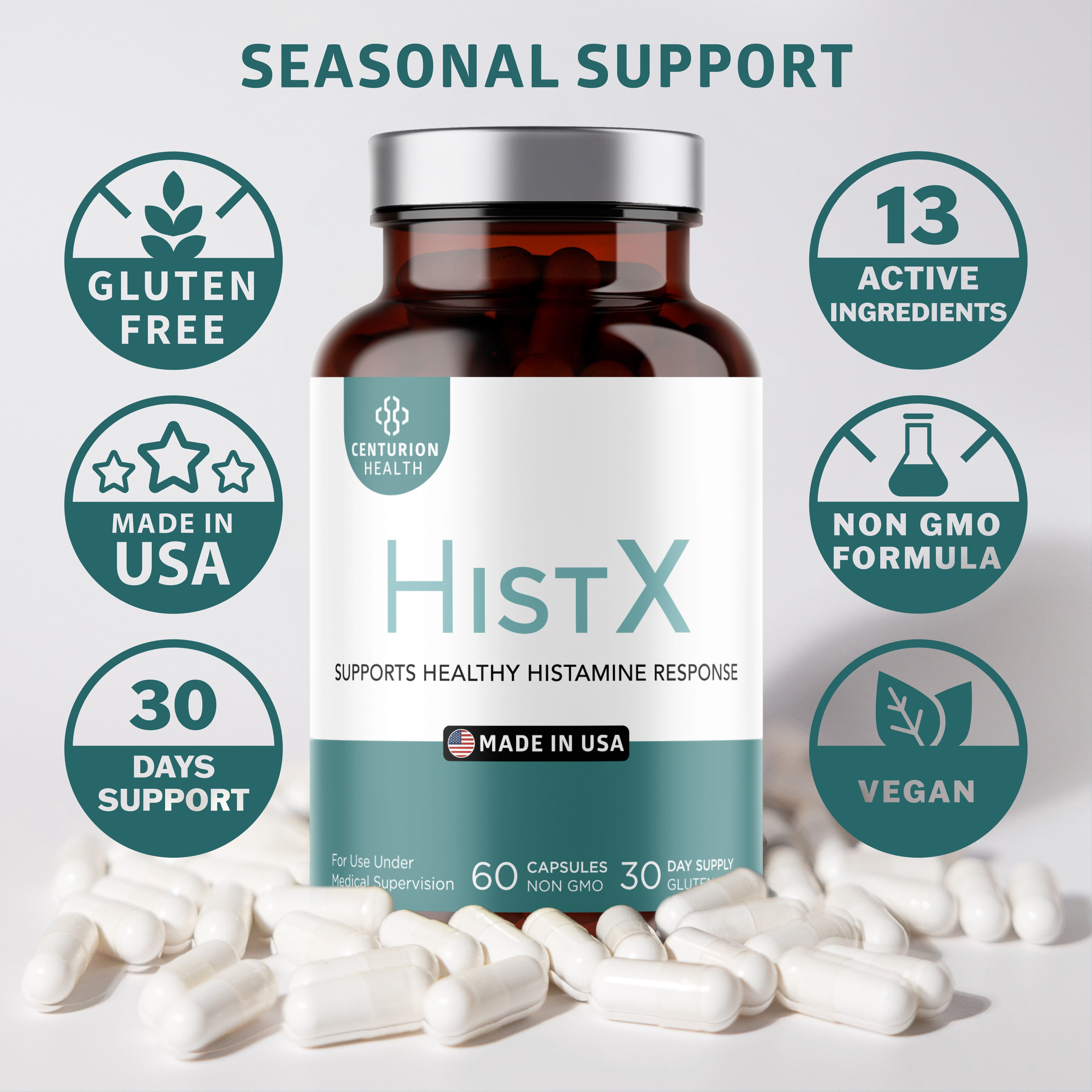 Histx Histamine Support Supplement, 60 Vegan Capsules
