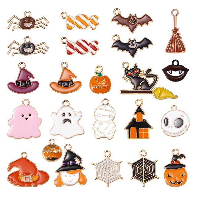 Colgante de abalorios esmaltados de Halloween de 23 para suministros de joyería accesorios de moda elegantes y encantadores duraderos Macarena colgantes del encanto