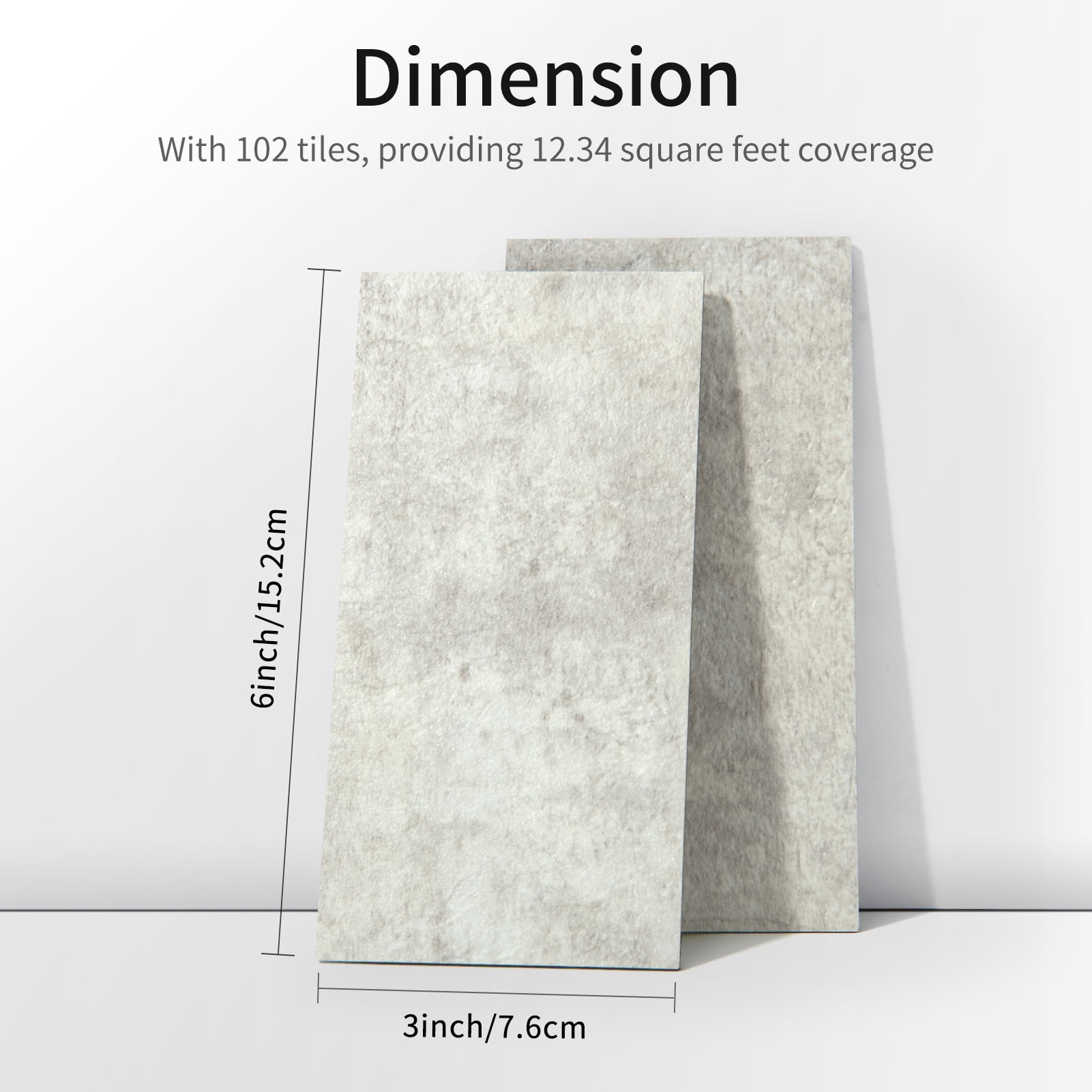 102 PCS 3'' × 6'' Stick on Subway Tile,Backsplash Tile Peel and Stick for Stove Kitchen,Fireplace,Stone White