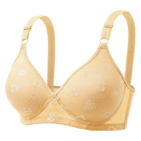 LEEYNEER Clearance Floral Print Padded Bralette for Women Plus Size Woman Sexy Ladies without Steel Rings Sexy Vest Large Lingerie Everyday Bra
