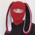 thumbnail image 3 of Pasamontañas de punto unisex para Halloween, gorro de lana con protección para las orejas, cálido, con dibujos de conejo, para invierno, hecho a mano, 3 of 5