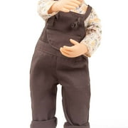 Gotz: Little Kidz: Max - 14 Standing Poseable Boy Doll, Brown Denim Overalls & Cap, White Sneakers, Blonde Hair, Hard Body, Collectible Toy, Kids 3+