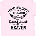 thumbnail image 4 of Inktastic Handpicked for Earth by My Great Aunt in Heaven Boys or Girls Toddler T-Shirt, 4 of 5