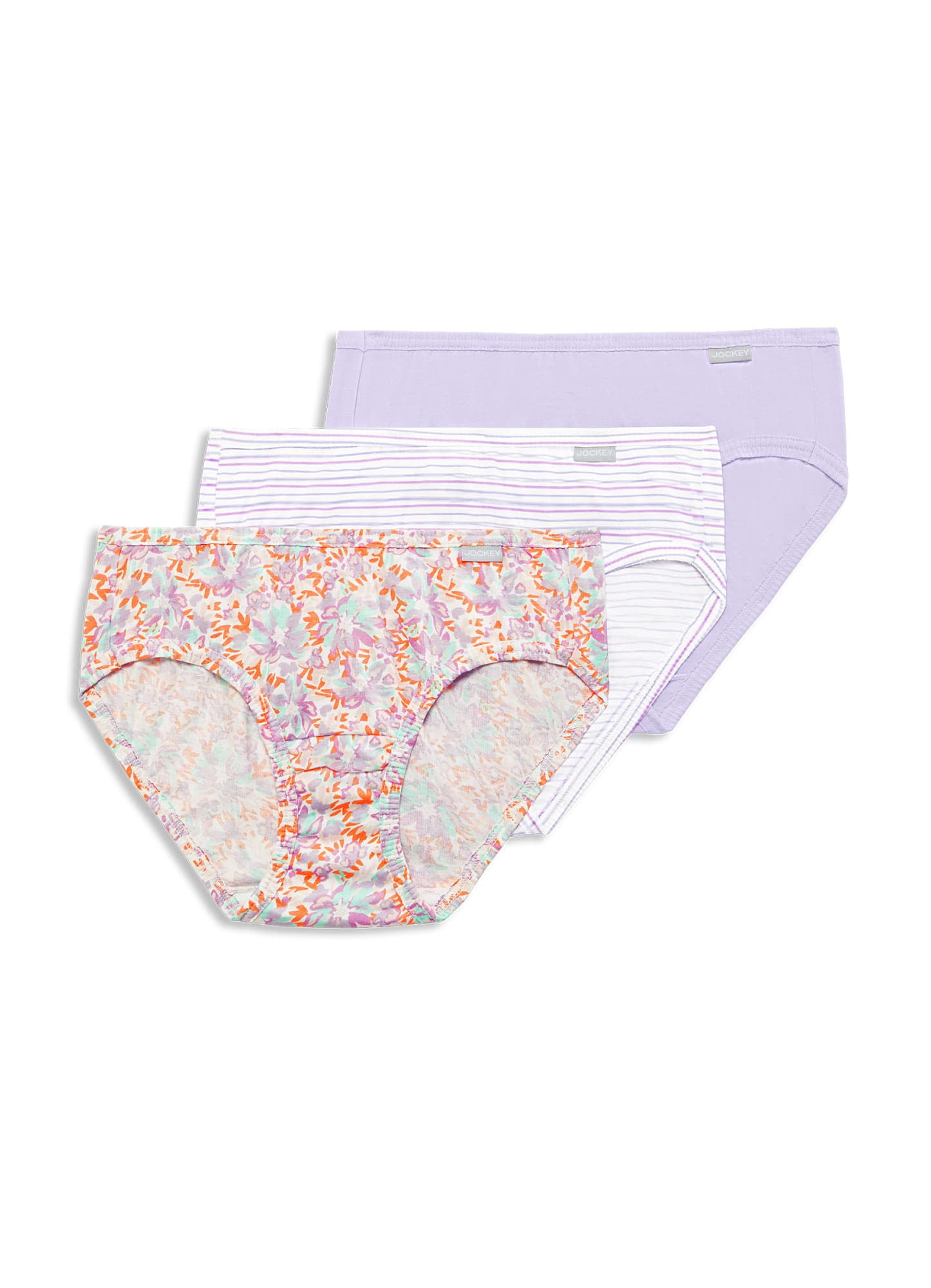 Jockey Womens Plus Size Elance Bikini 3 Pack Underwear Bikini Briefs