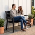 thumbnail image 7 of Best Choice Products Outdoor Metal Bench Patio Garden Bench, 790lb Capacity, Steel Slatted Seat with Armrests, 7 of 7