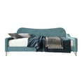 thumbnail image 3 of Home Design Natty Twin Daybed with Upholstered Frame, Elegant Backrest and Arms, Black Metal Legs, Stylish Seating and Sleeping Solution, Teal, 3 of 6