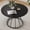 Black, variant on Costway 47” Round Dining Table with Wooden Tabletop, Metal Base for Home Dining Room Black
