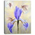 thumbnail image 2 of Blue Flower with Butterflies Sketch - Floral Canvas Art Print, 2 of 3