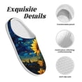thumbnail image 5 of Xecao Vintage Starry Sky Sunflower Print Cotton Slippers Fuzzy Warm Cozy Slippers Non Slip House Slippers For Indoor Outdoor Cotton Slippers House Slippers-39/40, 5 of 7