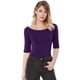 thumbnail image 5 of Día de San Patricio Camiseta Suave De Media Manga Con Cuello Redondo Entallado Para Mujer Morado oscuro M, 5 of 6