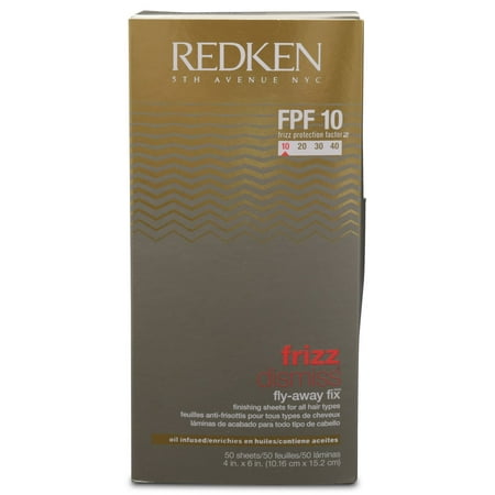 Redken Frizz Dismiss Fpf 10 Fly-Away Fix Finishing Sheets For All Hair Types, 50 (Best Product For Frizz And Flyaways)