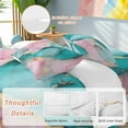thumbnail image 2 of Teal Pink 4 Piece Duvet Cover Set Twin Size Gold Marble Modern Abstract Natural Stone Cracks Soft Bedding Set Comforter Cover, 1 Duvet Cover 1 Flat Sheets and 2 Pillowcases, 2 of 9