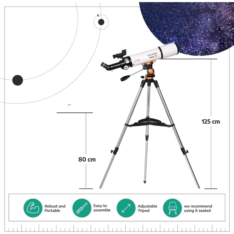 Slokey SkyWays 50080 31mm Refractor Telescope with Barlow Lens