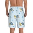 thumbnail image 5 of Salouo Cartoon Turtle Pattern Men's Sleep Pajama Shorts,Pajama Bottoms Elastic Waistband Sleep Pajama Short PJ Shorts for Men -X-Large, 5 of 6