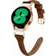 thumbnail image 2 of KOMI Replacement D-Shape Leather Band Compatible for Samsung Galaxy Watch 6/6 Classic Women, Dressy Leather Bands, Classic Replacement Accessories Strap, Genuine Leather Wristbands Brown, 2 of 6