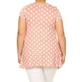 thumbnail image 4 of Women's Plus Size Side Pockets Polka Dot Short Sleeves Relaxed Tunic Tee Top, 4 of 4