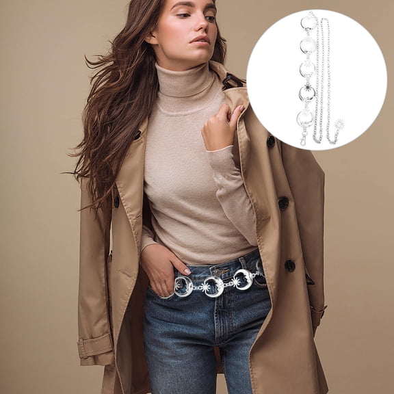 IDEANATEGRATE Metal Waist Chain Belt with Star and Charms for Trendy Casual and Fashionable Outfits
