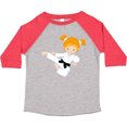 thumbnail image 3 of Inktastic Karate Girl, Cute Girl, Black Belt, Orange Hair Girls Toddler T-Shirt, 3 of 5