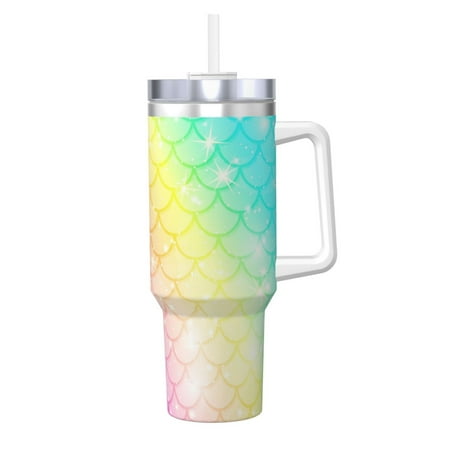 

KLL Fish Scale Print 40oz Stainless Steel Insulated Car Cup Coffee Mug with Spillproof Lid - Keep Your Drink Hot or Cold on the Go