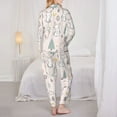 thumbnail image 3 of Pajama Sets for Women 2 Pcs, Bohemian Simple Funny Cute Rabbit Button Down Long Sleeve Sleepwear Lounge PJ Sets, 3 of 6