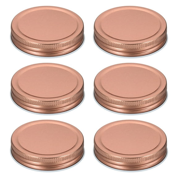 6pcs Mason Jar Lids 2.76" Tinplate Leak-proof Mason Canning Covers, Rose Gold