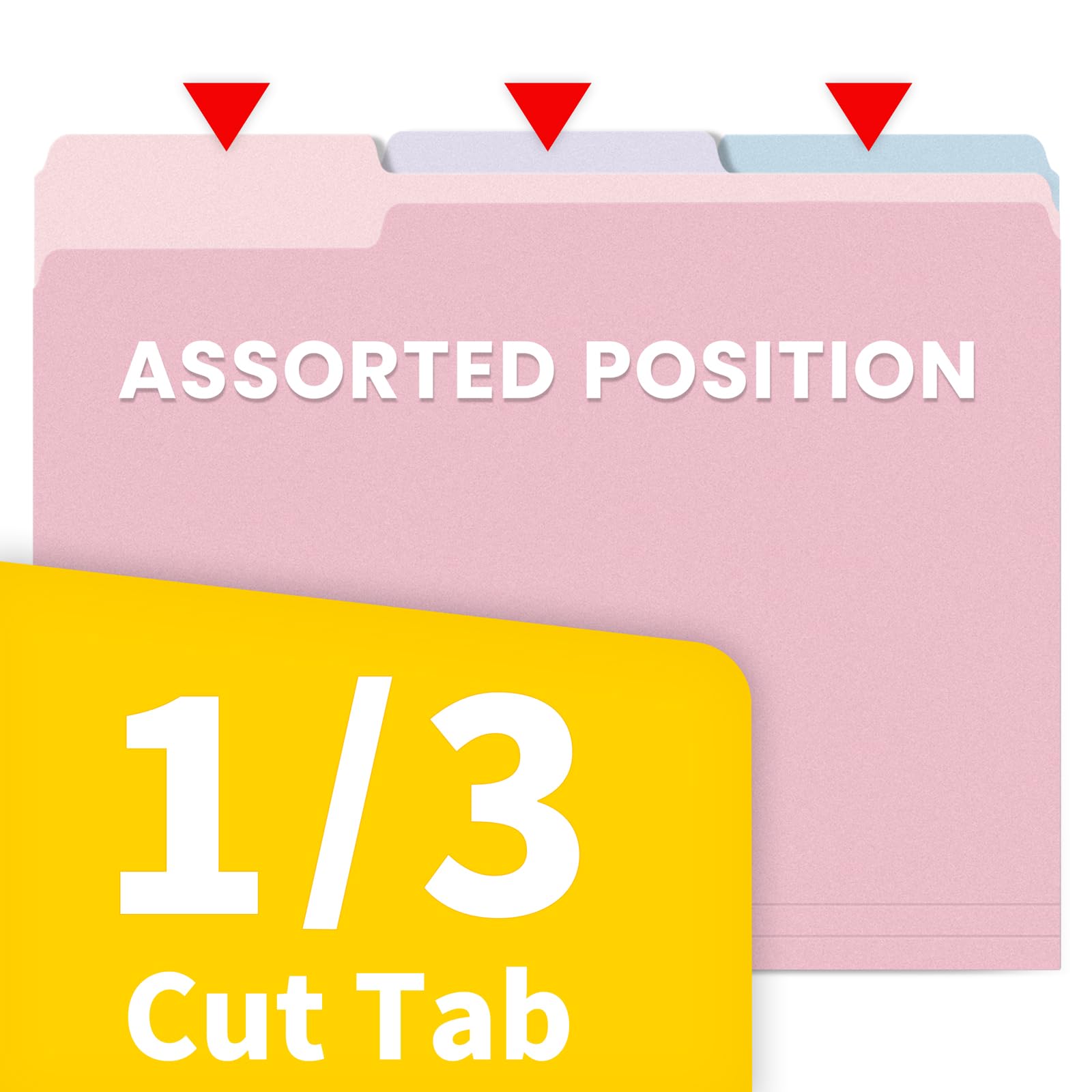 SUNEE Manila File Folders, Letter Size, 1/3-Cut, 100 Pack photo 3