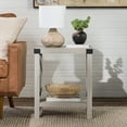 Woven Paths Magnolia Metal X End Table, Stone Grey