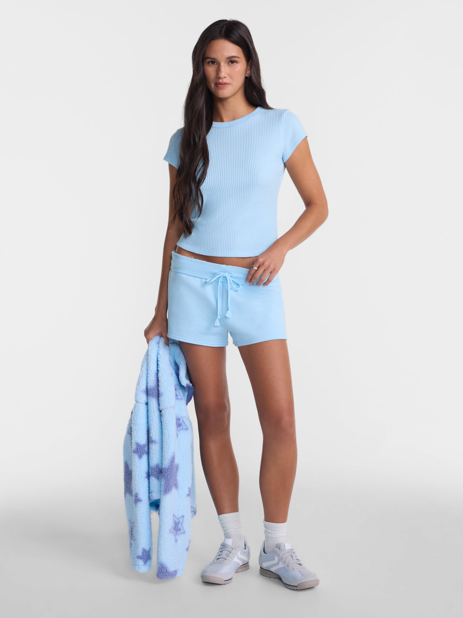 No Boundaries Waffle Knit Tee, Women’s XXS-XXL