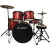 Rise by Sawtooth Full-Size Student Drum Set with Hardware and Zildjian Cymbals, Crimson Red Sparkle