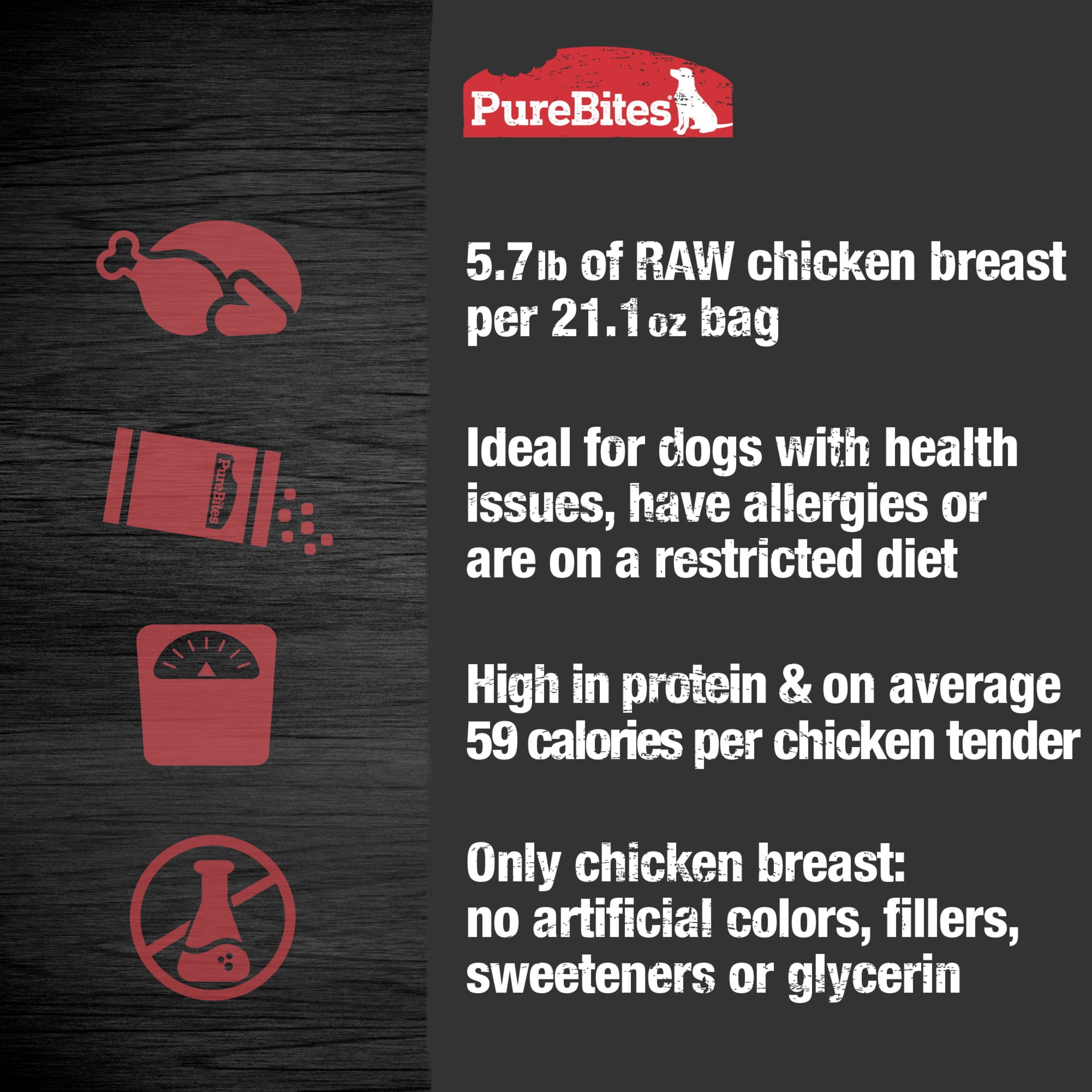 PureBites Chicken Jerky Dog Treats, 1 Ingredient, 21.1oz