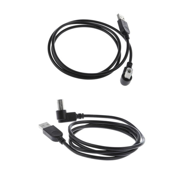 2x Cable de Impresora USB Cable de Escáner - USB 2.0 Tipo (ángulo izquierdo y derecho) Cable Adaptador Macarena Cable adaptador macho tipo B USB