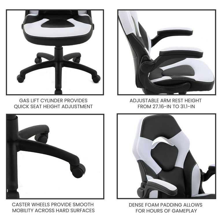 Hanover Commando Ergonomic Gaming Chair with Adjustable Gas Lift Seating  and Lumbar Support - Hanover Home