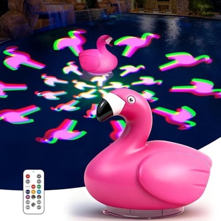 Floating Pool Lights Upgraded Flamingo Pool Lights that Float Rechargeable LED Floating Lights for Inground Above Ground Pools IP68 Waterproof Pool Lighting with Remote Lights for Hot Tub Party 1 PC
