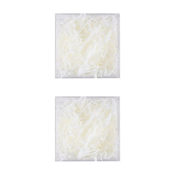 Moyic 1 paquete de relleno de rafia de papel Lafite, decoraciones de embalaje trituradas, artilugios prácticos, Pascua, Año Nuevo, Navidad, Beige 2piezas